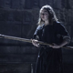 Arya's got a stick and she's not afraid to use it.